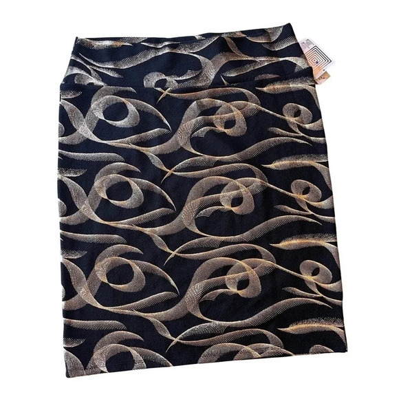 Lularoe Black & Gold Cassie pencil skirt from the elegant collection. NWT - Picture 1 of 4
